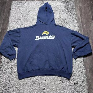 Vintage Buffalo Sabres Hoodie Mens XL Blue Long Sleeve Sweatshirt NHL Logo